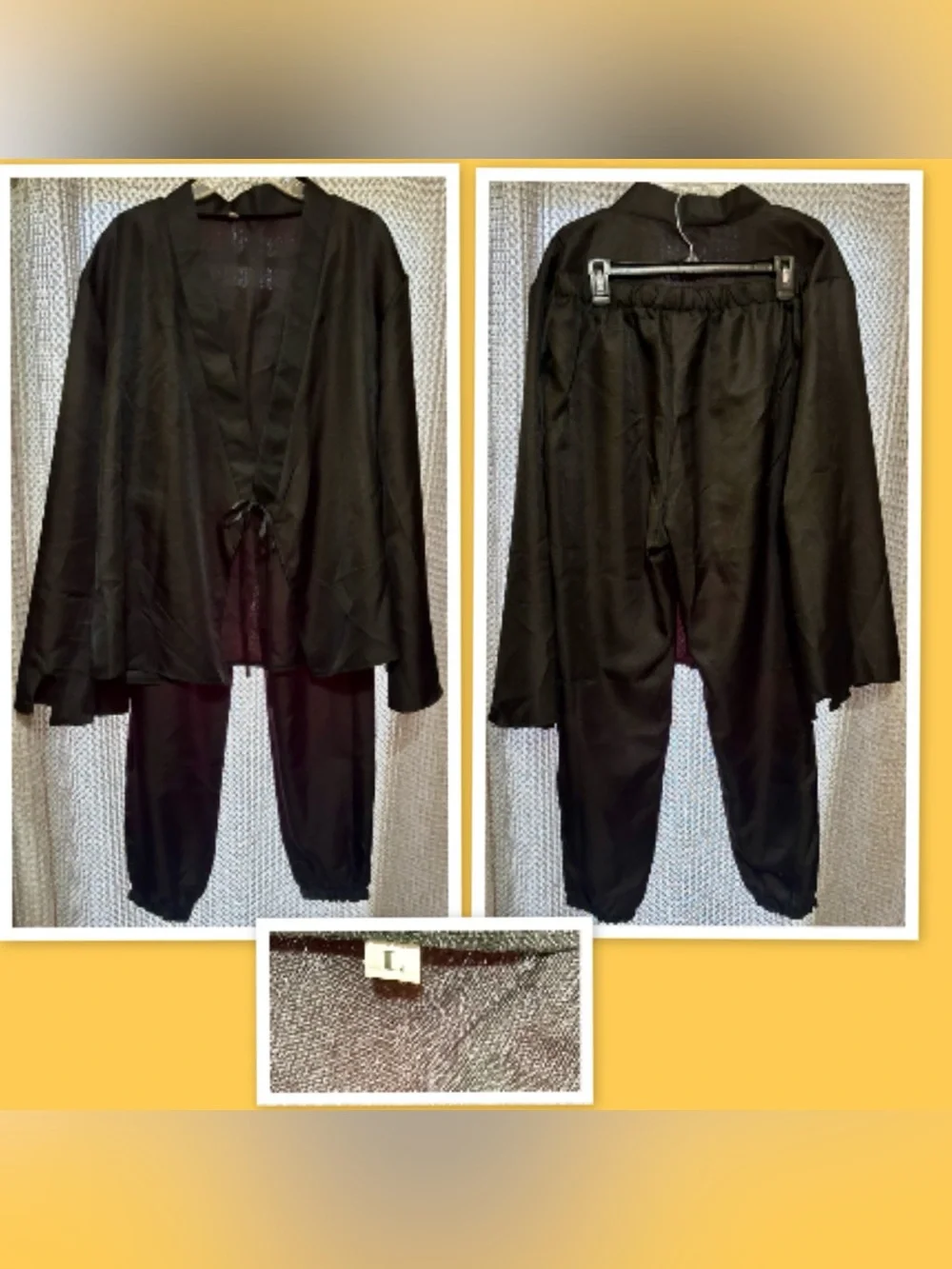2-Piece Japanese Samue-Style Lounge Pajama Set ~ Large